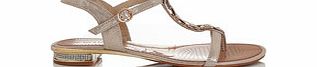 Gold chain and crystal detail sandals