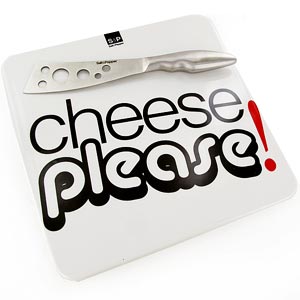 Salt and Pepper 28cm Cheese Plate and Knife Set