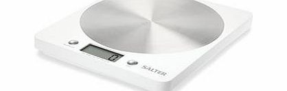 Salter 1036 WHSSDR Stainless Steel Ultra Slim Disc Electronic Kitchen Scale - White