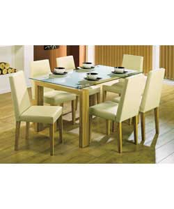 Samantha Glass and Ash Veneer Table