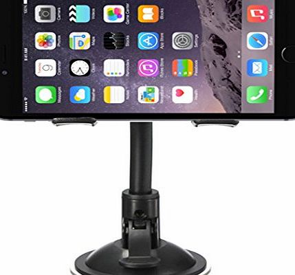 SAMAR Car Windshield Mount Holder Cradle 360 Degrees Rotation for all New Smartphones including (Samsung Galaxy S3, S4, S5, Note 2, Note 3, Note 4, Sony Xperia Z1, Z2, Z3, HTC One M8, Nokia Lumia 800