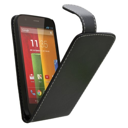 SAMRICK  Specially Designed Leather Flip Case for Motorola Moto G - Black