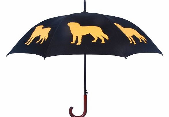 San Francisco Umbrella Company Golden Retriever Umbrella Gold on Black