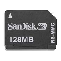 128Mb Reduced Size Multimedia Card.