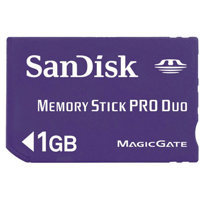Sandisk 1GB Memory Stick Pro Duo with Adapter.
