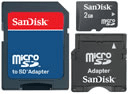 SanDisk 1GB MicroSD (TransFlash) w/3-in-1 Adapter