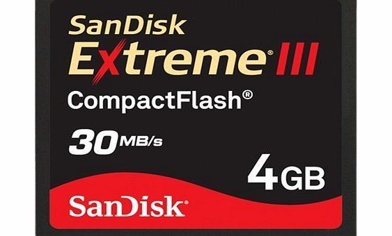 SanDisk 4GB SANDISK EXTREME III CF COMPACT FLASH CARD 30 MB/SEC SPEED