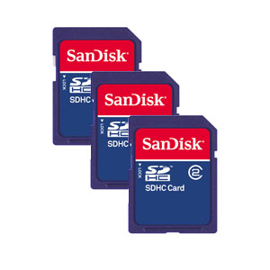 4GB SD Card (SDHC) Class 2 - 3 Pack