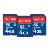SanDisk 4GB SDHC Memory Card (Triple Pack)