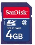 SANDISK 4GB SECURE DIGITAL CARD