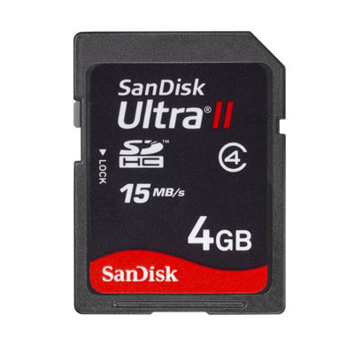 Sandisk 4GB Ultra II Secure Digital HC Class 2