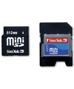 Sandisk 512Mb Mini SD Memory Card