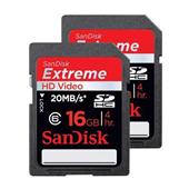 Sandisk Extreme 16GB SDHC Card Twin Pack