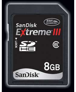 sandisk Extreme 3 SD 8GB with Reader