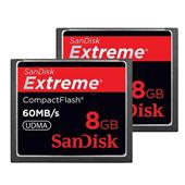 Extreme 8GB CompactFlash Card Twin Pack