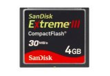 The improved 4GB SanDisk Extreme III Compact Flash card now offers 30mb/sec read and write speeds an