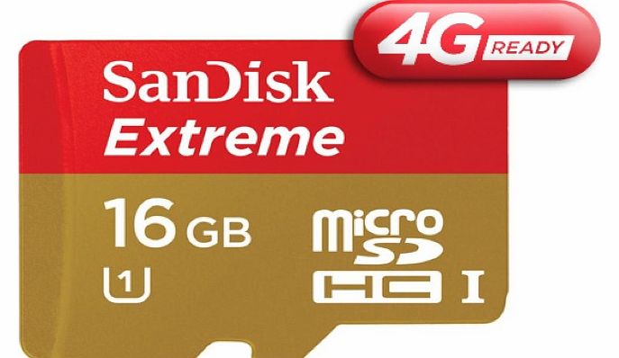 Sandisk Extreme microSDHC memory card - 16 GB - Class 10