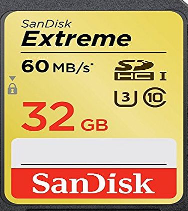 Extreme SDHC 32 GB UHS-I U3 Memory Card 60 MB/s (SDSDXN-032G-G46)