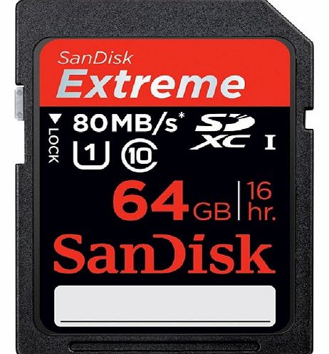 Sandisk Extreme SDHC UHS-I memory card - 64 GB - Class 10