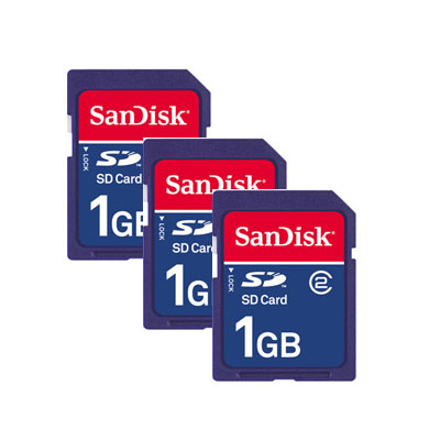 Sandisk SD 1GB Holiday Triple Pack