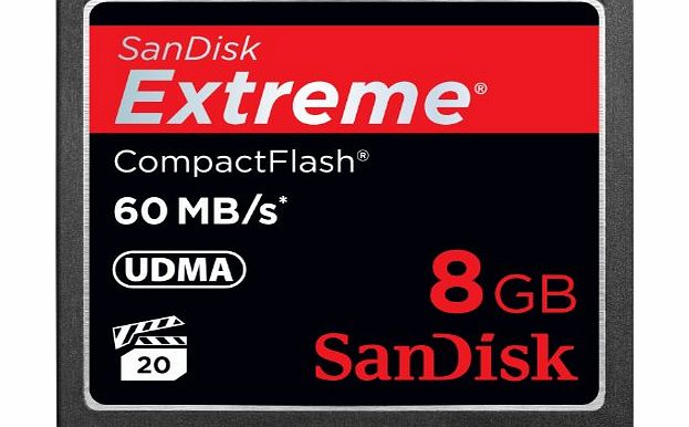 SDCFX-008G-X46 8 GB Extreme 60 MB/s UDMA CompactFlash Memory Card