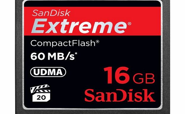 SanDisk SDCFX-016G-X46 16 GB Extreme 60 MB/s UDMA CompactFlash Memory Card