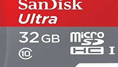 SanDisk Ultra Android 32 GB microSDHC Class 10 Memory Card and SD Adapter upto 80 Mbps - Frustration Free Packaging