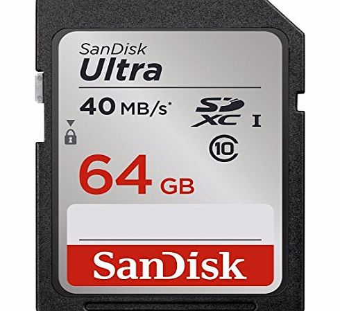 SanDisk Ultra SDHC 64 GB UHS-I Class 10 Memory Card 40 MB/s (SDSDUN-064G-FFP)