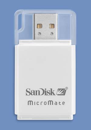 Sandisk USB MicroMate Secure Digital High Capacity (SDHC) Reader/Writer (Single Slot) - Ref. SDDR-133