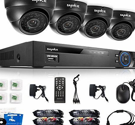 SANNCE Home 8CH 960H CCTV DVR   4 800TVL/960H Vandalproof Security Camera Surveillance System w/ Internet Access, Smartphone Scan QR Code Quick Remote Viewing (No HDD) (black)