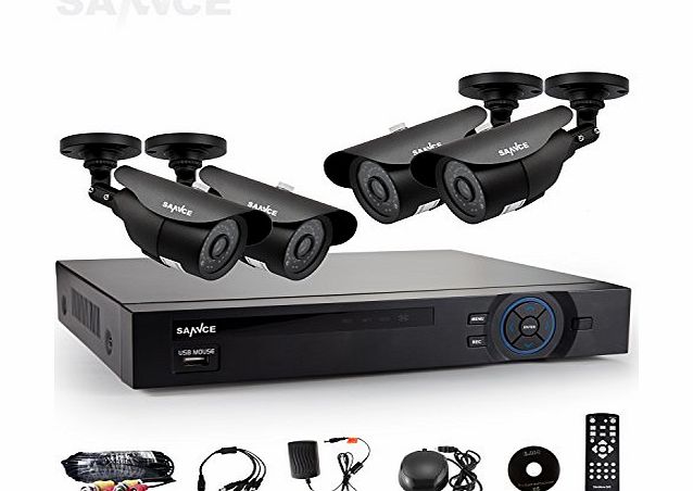 Smart Home amp; Business 8CH 960H DVR CCTV Security Camera System with 4 800TVL Hi-Resolution Night Vision Outdoor Surveillance Cameras Built-in IR-Cut (NO HDD)
