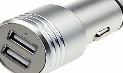 Sannysis Car Safety Hammer 12V 24V USB Charger Adapter For iPhone Cellphone GPS (Silver)