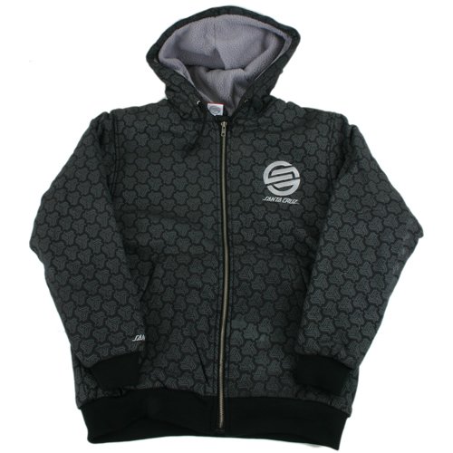 Santa Cruz Mens Santa Cruz Delay Full Zip Sherpa Hoody Black