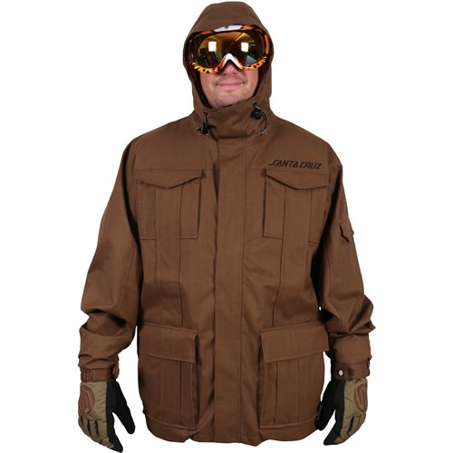Santa Cruz Mens Santa Cruz Dodge Tech Snow Jacket Brown