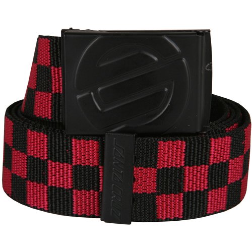 Santa Cruz Mens Santa Cruz Embossedknot Checker Belt Red