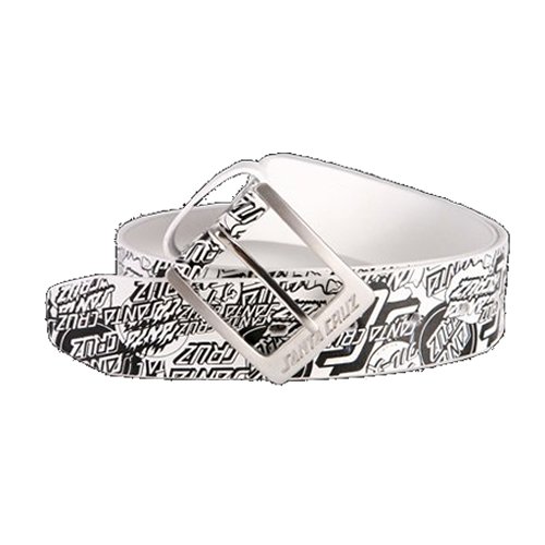 Santa Cruz Mens Santa Cruz Og Classic Leather Belt White