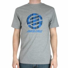 Santa Cruz Mens Santa Cruz Plaid Knot Tee Heather Grey