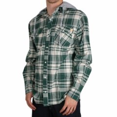 Santa Cruz Mens Santa Cruz Redwood Hooded Flannel Shirt