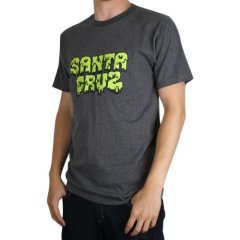 Mens Santa Cruz Slimer Tee Heather Charcoal