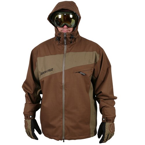 Santa Cruz Mens Santa Cruz Soda Tech Snow Jacket Brown / Olive