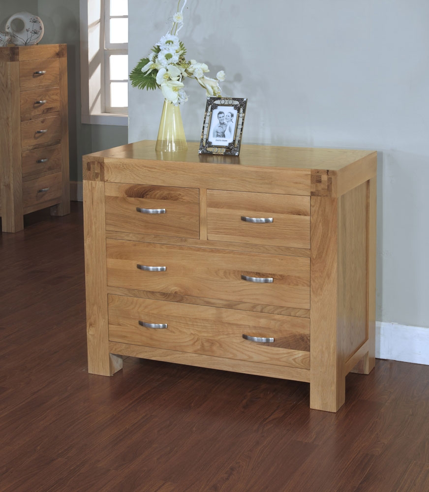 Blonde Oak 2 over 2 Chest of Drawers