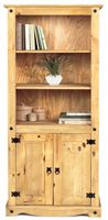 santana Occasional Furniture Bookcase in Solid Pine with Rustic Wax Finish