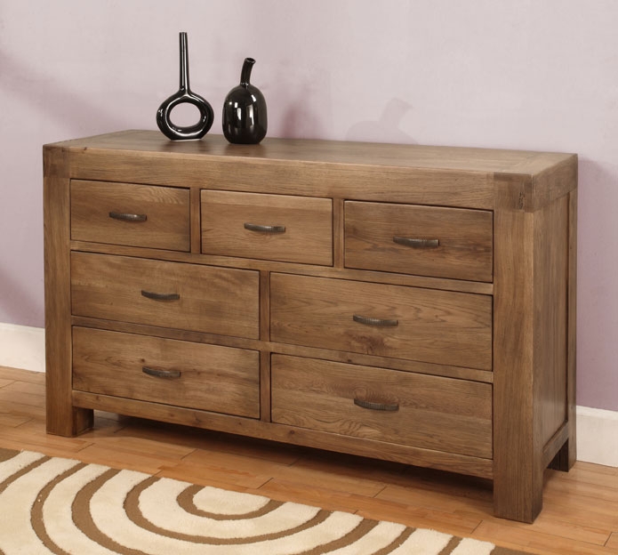 santana Reclaimed Oak 7 Drawer Chest of Drawers