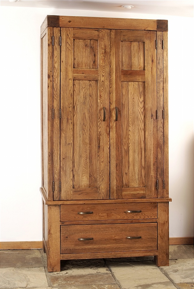 santana Reclaimed Oak Single Wardrobe