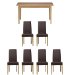 Santiago Dining Table with 6 Leather Dining Chairs