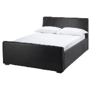 Santorini Faux Leather Bedstead, Black, With