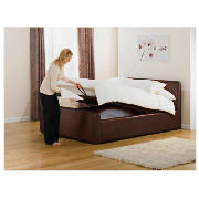 Faux Leather Double Bedstead, Brown
