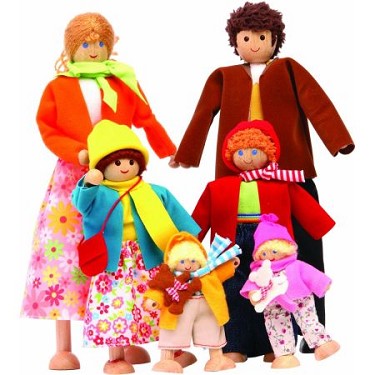 White Giant Wooden Dolls Set