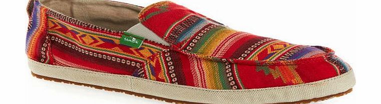 Sanuk Mens Sanuk M Commodore Funk Shoes - Red Poncho