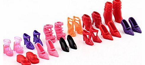 Colorful Assorted for Barbie Doll Shoes Different Styles Fashion 12 Pairs